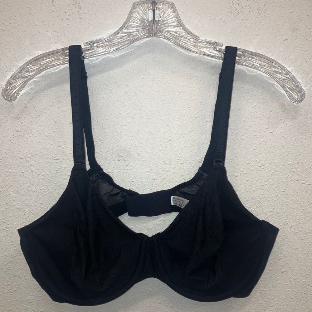 Wacoal black semi sheer underwire unlined balconette bra 38C #715